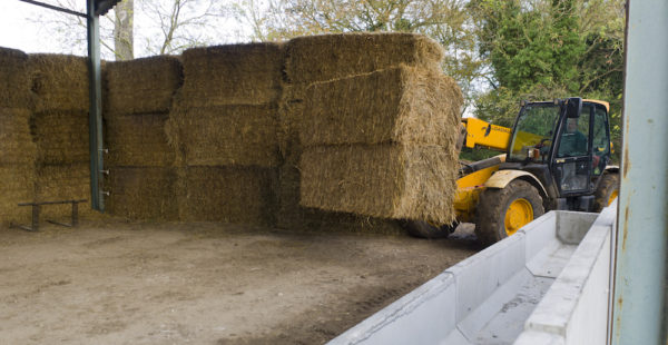 Tractor Moving Hay Bails